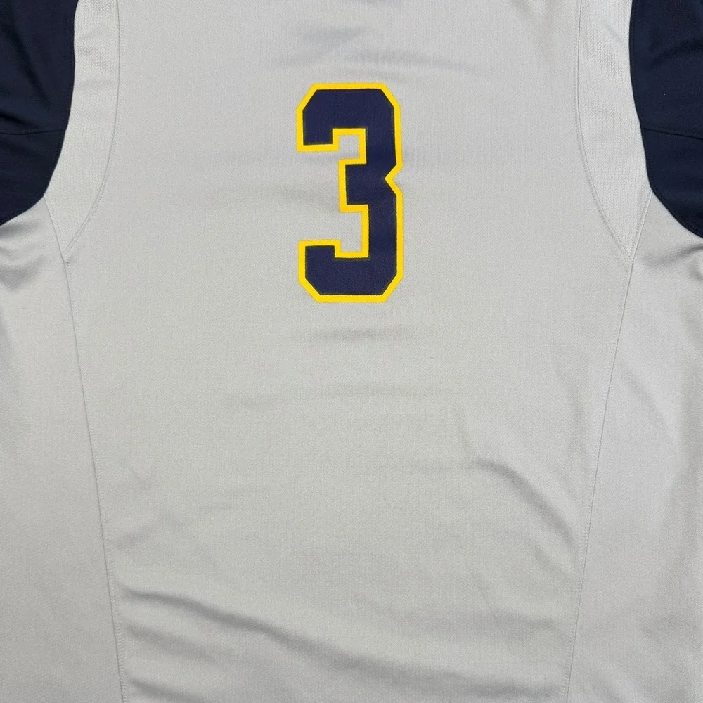 Nike Baseball Jersey Mens Medium Gray California Golden‎ Bears Dri-FIT Henley 3